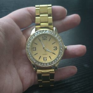 Gold-Tone Quartz Bracelet Watch